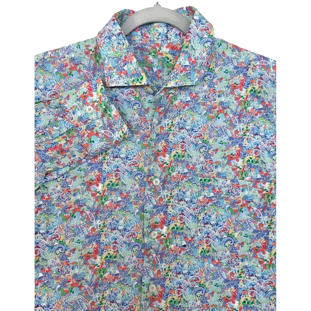 Alan Flusser Shirt Womens XL Multicolor Paisley Long Sleeve Button Cotton Casual